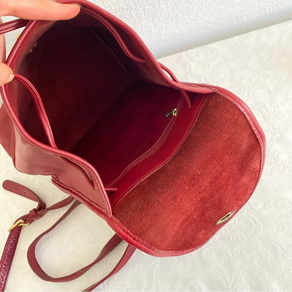 Vintage coach Leather Backpack red